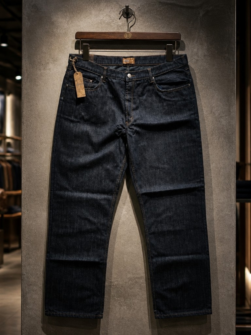 Blue Pronto Uomo Denim Jeans Mens Size  48X32 Straight Dark  Wash Blue
